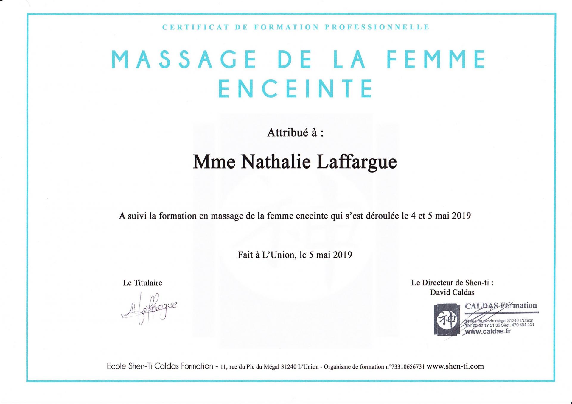 Diplome massage femme enceinte