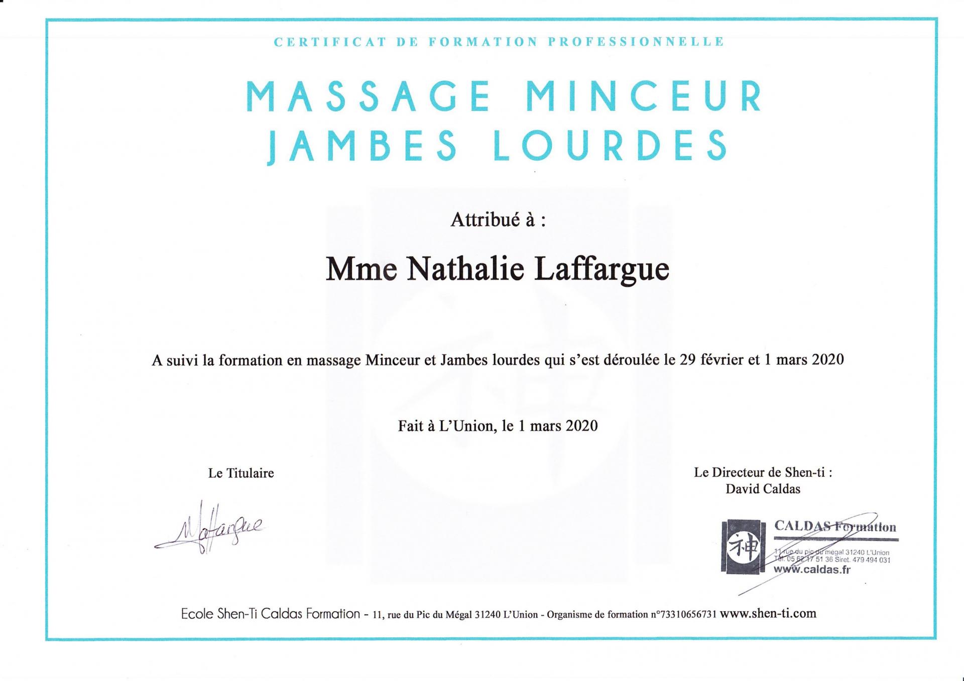 Massage minceur jambes lourdes